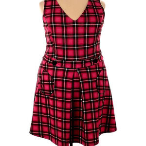 Smak Parlour 1960s Pink Plaid Totally Radical Fit & Flare Dress